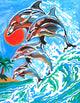 dolphin painting Wall Decal