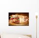 Sandwich with bacon and fresh vegetables on vintage wooden cutti Wall Decal