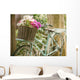 Vintage bicycle with flowers in basket Wall Decal