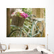 Vintage bicycle with flowers in basket Wall Decal