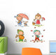 Little kids' autumn activities Wall Decal