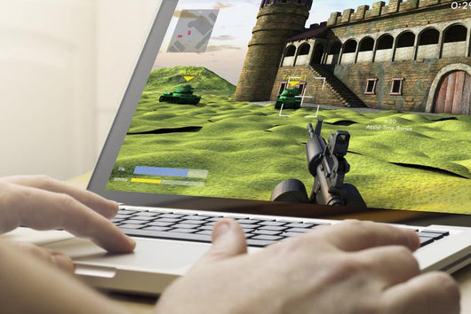 gaming on a laptop Wall Decal