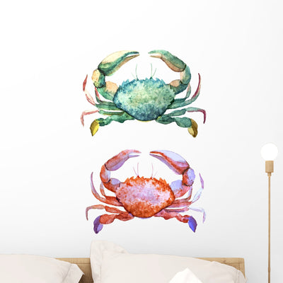 Corals With Shells And Crabs Wall Decal shown on a wall