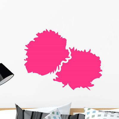 Cheerleader Pompom Wall Decal shown on a wall
