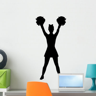 Cheerleader Pose Wall Decal shown on a wall