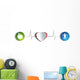 Healthy heart of paper and healthy life style symbols Wall Decal