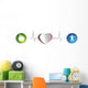 Healthy heart of paper and healthy life style symbols Wall Decal