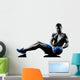 man exercising fitness weights exercises silhouette Wall Decal