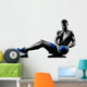 man exercising fitness weights exercises silhouette Wall Decal