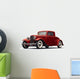 Vintage Red Car White Wall Decal