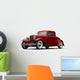Vintage Red Car White Wall Decal