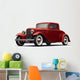 Vintage Red Car White Wall Decal