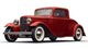 Vintage Red Car White Wall Decal