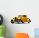 Vintage Yellow Car Perspective Wall Decal