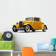 Vintage Yellow Car Perspective Wall Decal