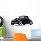 Vintage Black Car White Wall Decal