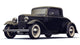 Vintage Black Car White Wall Decal