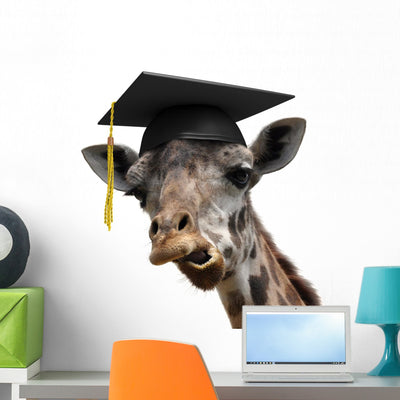 Unusual Animal Portrait Goofy Wall Decal shown on a wall