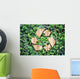 Eco concept :Wood texture Recycle icon on green leaves wall Wall Decal