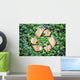 Eco concept :Wood texture Recycle icon on green leaves wall Wall Decal