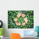 Eco concept :Wood texture Recycle icon on green leaves wall Wall Decal