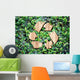 Eco concept :Wood texture Recycle icon on green leaves wall Wall Decal