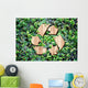 Eco concept :Wood texture Recycle icon on green leaves wall Wall Decal