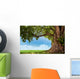 pring meadow with big tree with fresh green leaves Wall Decal