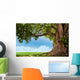 pring meadow with big tree with fresh green leaves Wall Decal