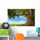 pring meadow with big tree with fresh green leaves Wall Decal