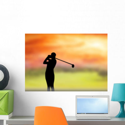 Golf Wall Decal shown on a wall