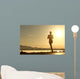 Runner Woman Silhouette Running At Sunset Wall Decal