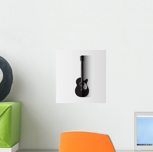Guitar on white background Wall Decal