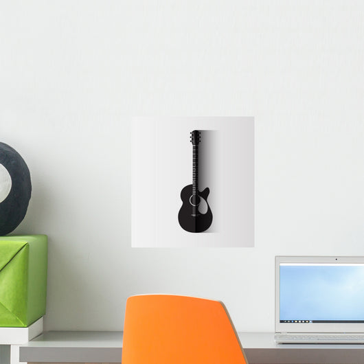 Guitar on white background Wall Decal