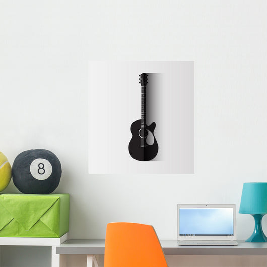 Guitar on white background Wall Decal