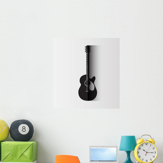 Guitar on white background Wall Decal