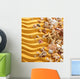 Yellow sand and seashells background. Wall Decal
