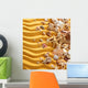 Yellow sand and seashells background. Wall Decal