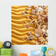 Yellow sand and seashells background. Wall Decal
