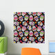 Day of the Dead Sugar Skull Seamless Vector Background Wall Decal