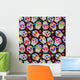 Day of the Dead Sugar Skull Seamless Vector Background Wall Decal