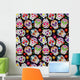 Day of the Dead Sugar Skull Seamless Vector Background Wall Decal