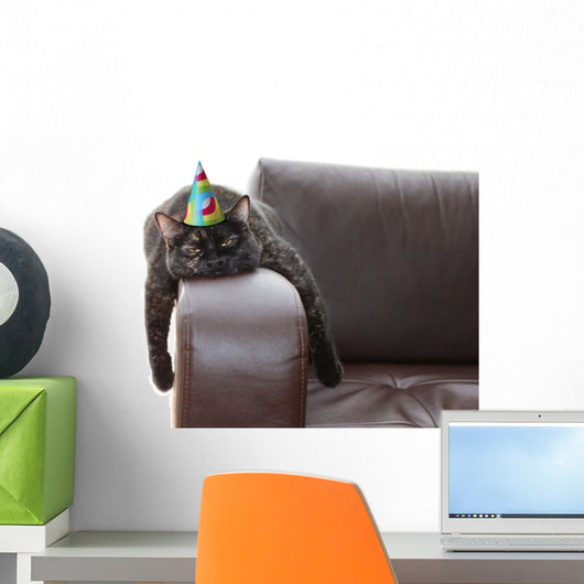 party hangover cat Wall Decal