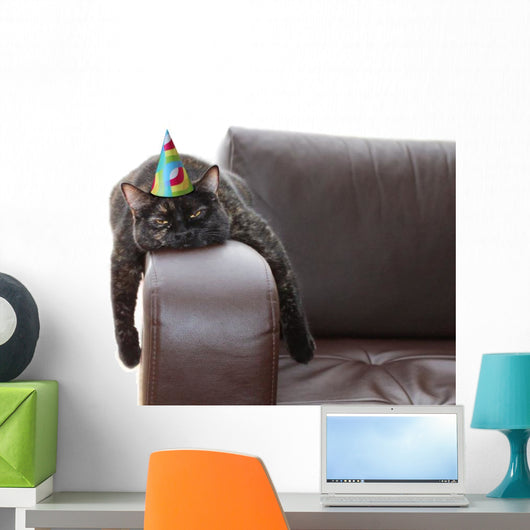 party hangover cat Wall Decal