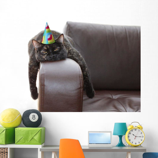 party hangover cat Wall Decal
