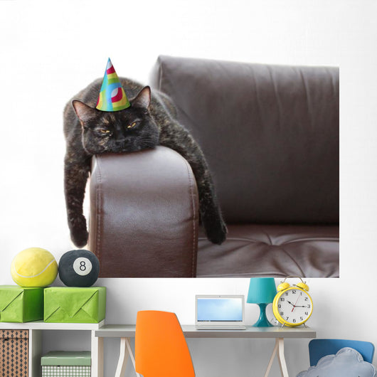party hangover cat Wall Decal