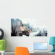 businessman hand press play button sign to start or initiate pro Wall Decal
