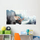 businessman hand press play button sign to start or initiate pro Wall Decal