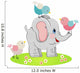 Cute Elephant with Three Wall Decal