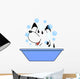Dog taking bath, vector illustration Wall Decal